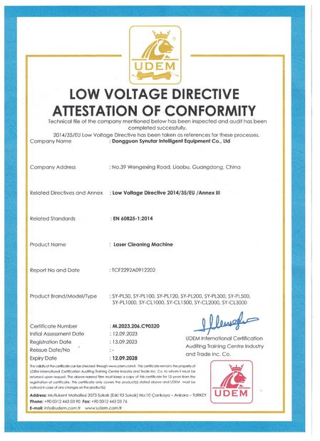 Китай Dongguan Synutar Intelligent Equipment Co., Ltd. Сертификаты